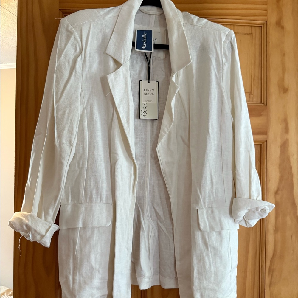Marshalls White Blazer Lightweight Linen Style
